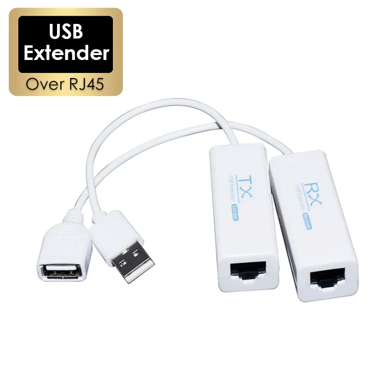 1 زوج USB RJ45 إيثرنت 200 متر موسع كابل USB 2.0 محول تمديد محول TX RX المرسل استقبال بواسطة CAT5E أو CAT6 Cat5e/6