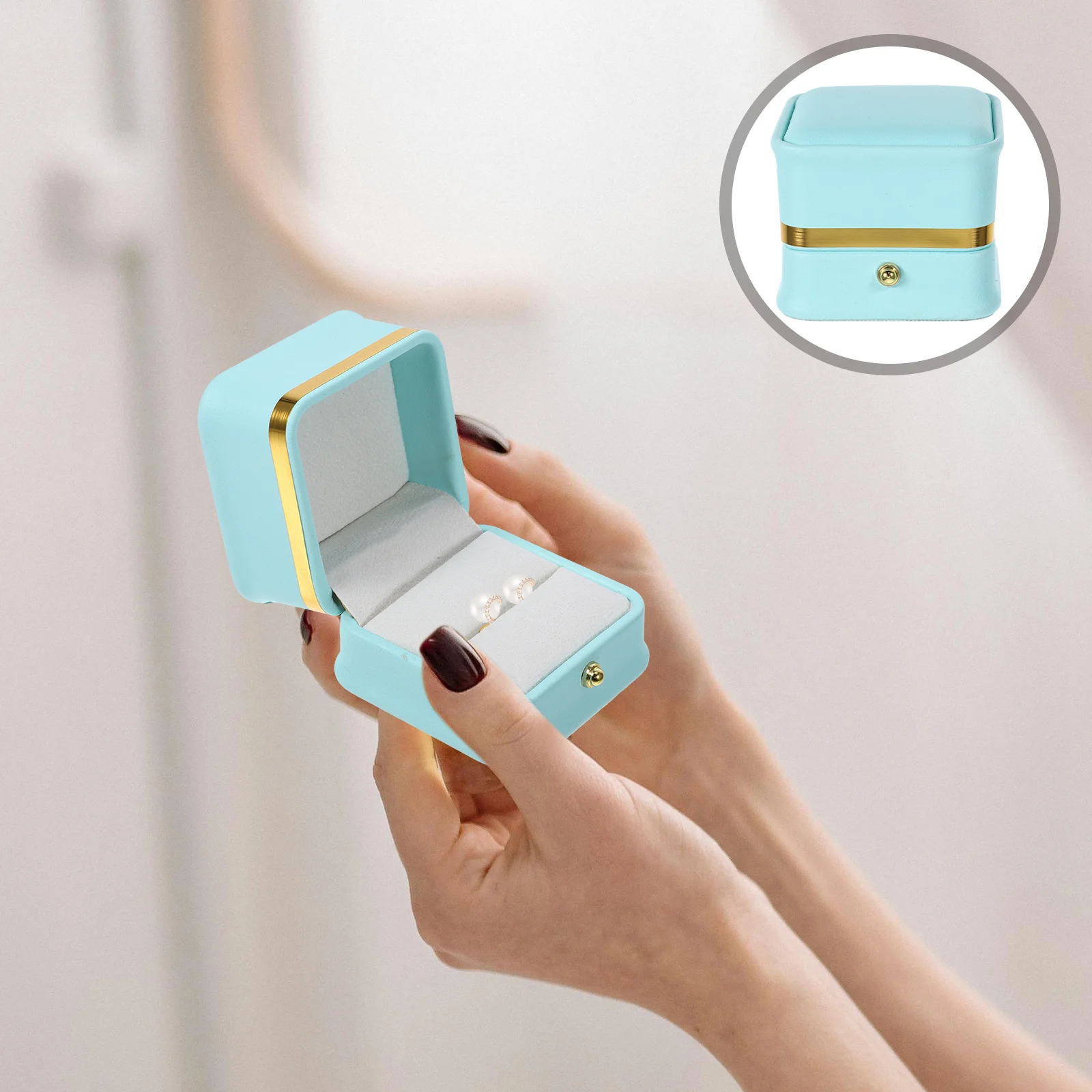 

Elegant Ring Gift Box Wedding Valentine's Day Anniversary Jewelry Storage Ring Box Jewelry Case Travel Essentials