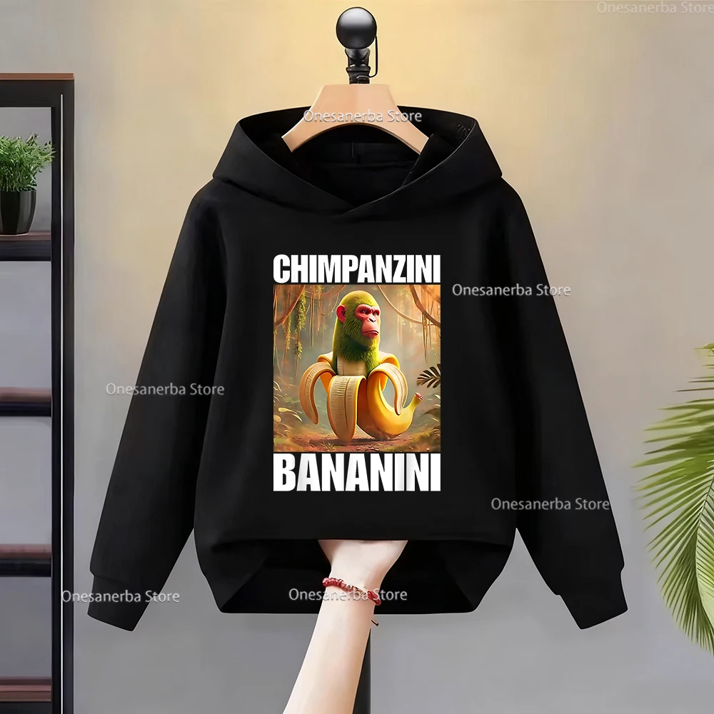 

Cartoon Italian Brainrot Children's Hoodie Classic Mountains and Seas Fashion Fleece Warm Funny Hooded Sweatshirt Autumn Winter