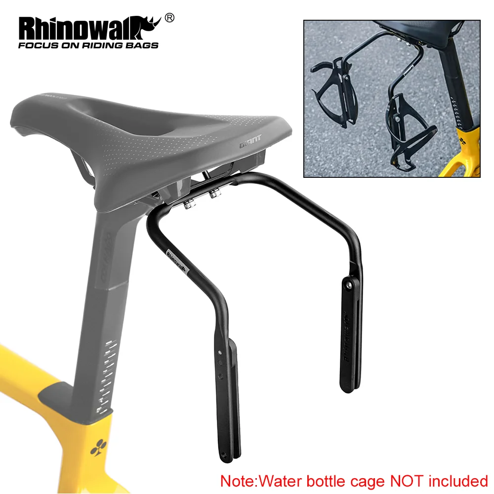 

Rhinowalk Bike Seatpost Mounted Stabilizer Rack Support Water Bottle Cage Mount Saddle Stabilizer Rack Aluminum Seat Bag Mount