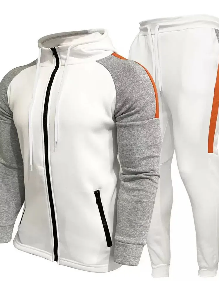 Autumn New Fashion Trend Sports Fitness Hoodie Sweatshirt Set Men's Loose Comfortable Plus Size High Quality Two-piece Set