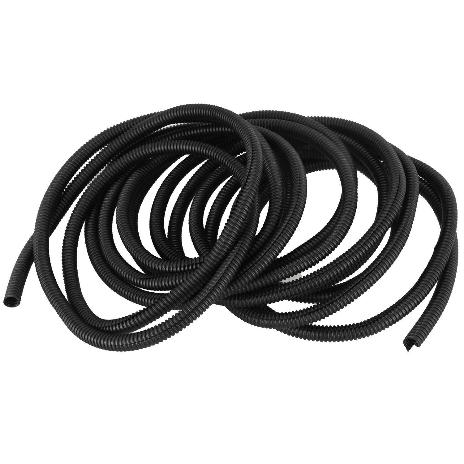 25 Ft Split Wire Loom Conduit Polyethylene Tubing Black Color Sleeve Tube