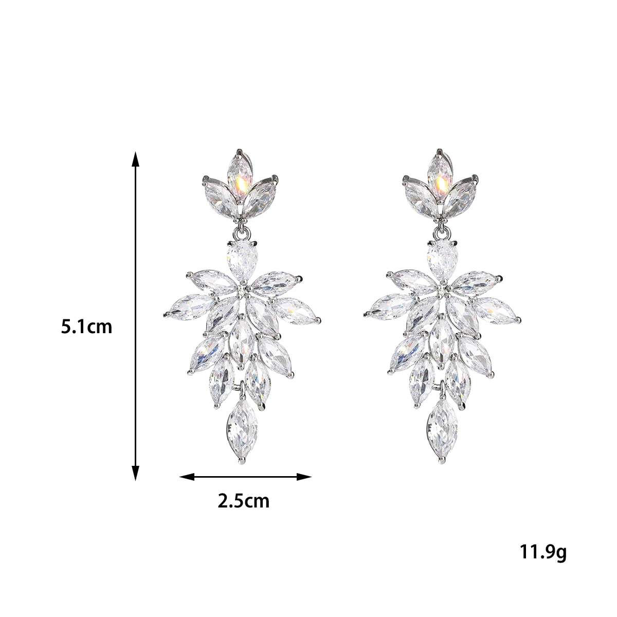 Sparkling Cubic Bridal Earrings  luxury micro-set zirconia Wedding Earrings