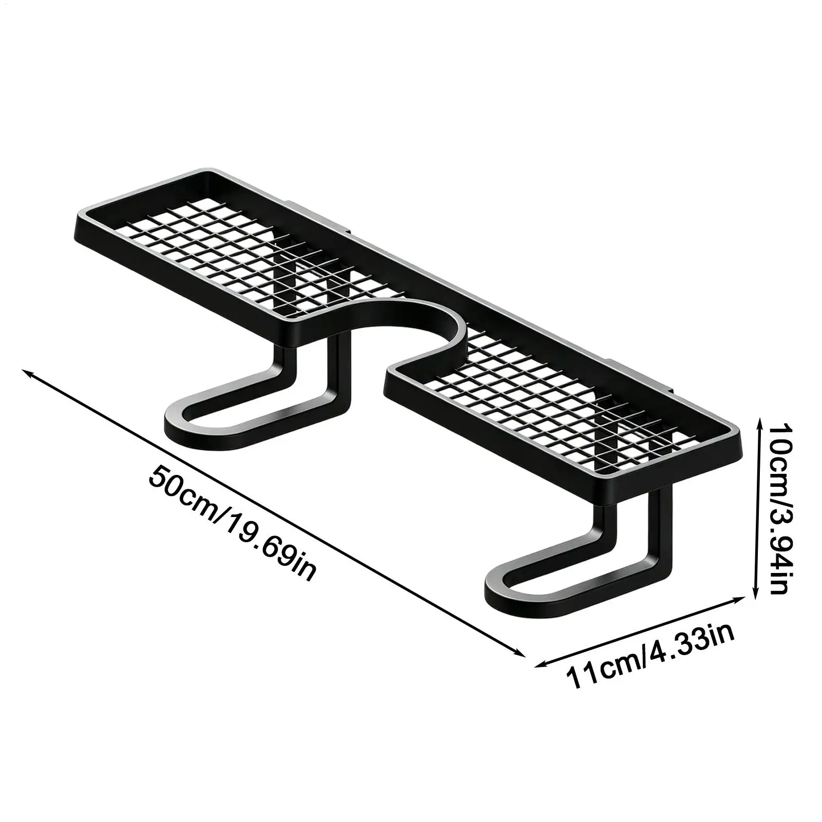50cm Quick Drainage Bathroom Sink Shelf over Faucet No Drill for Toothbrushes Cups Cosmetics Shampoos Kitchen Hotel Dormitory St