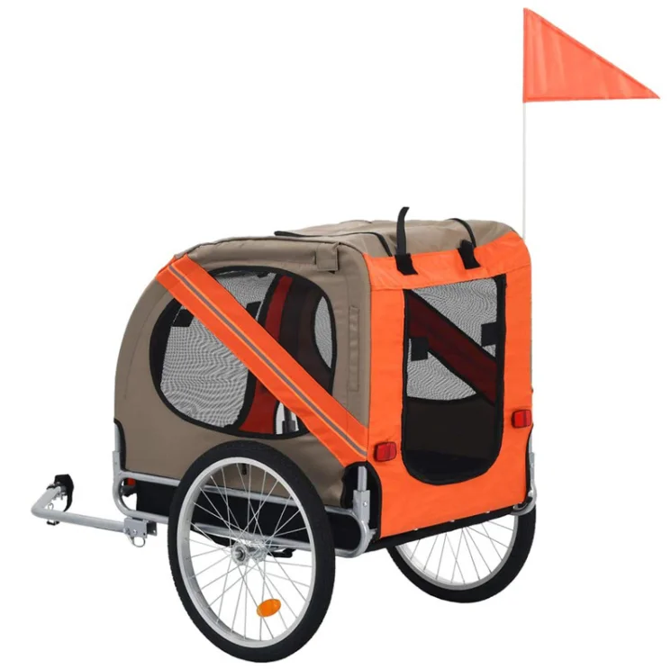 Foldable Pet Bike Trailer Sustainable Frame for Small & Medium Sized Dogs Dog Bicycle Carrier with Comfortable Ride Features