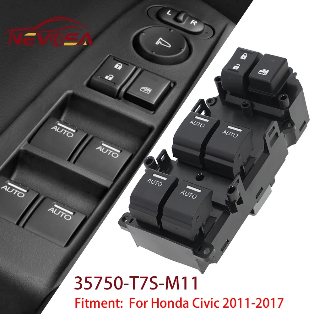 

Left Hand Driver 35750-T7S-M11 For Honda Civic 2011 2012 2013 2014 2015 2016 2017 35750T7SM11 Car Power Window Switch