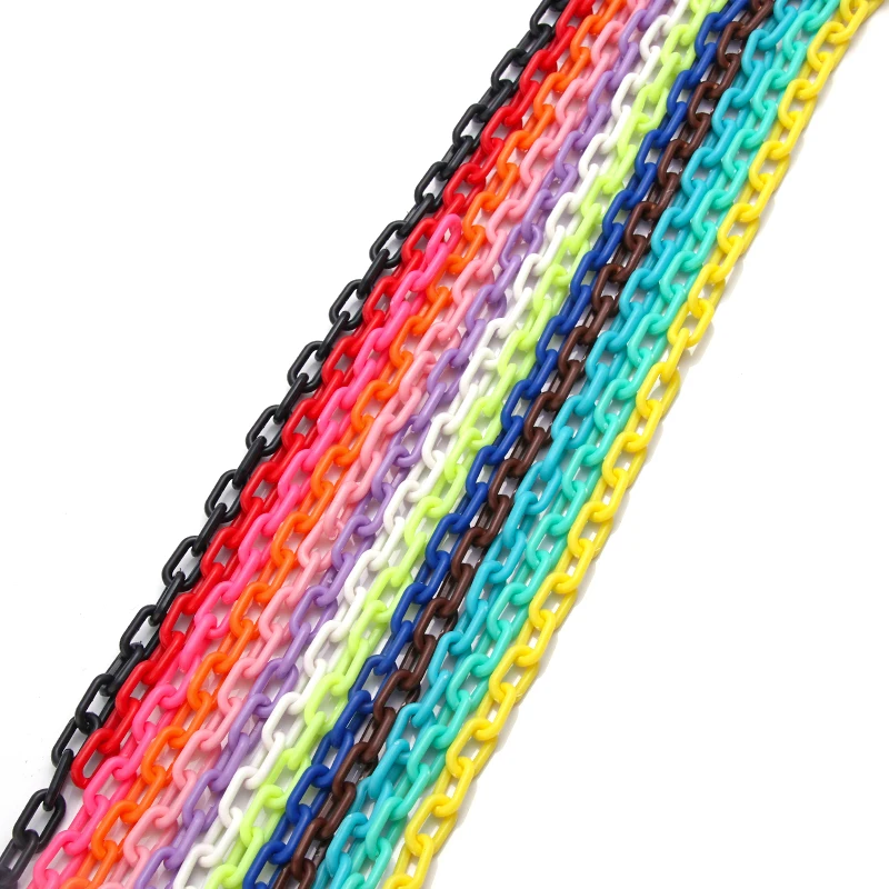 5m/lot Colorful Acrylic Link Chain 13.5x7.5mm Closed Soldered Chain Plastic Chain Links For DIY Jewelry Making Necklace Bracelet