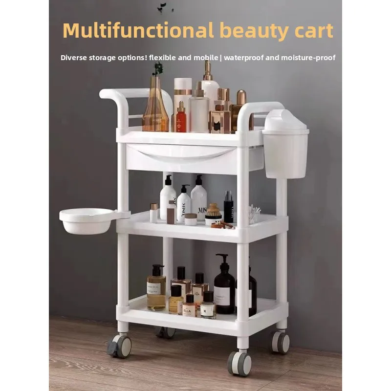 

Luxurious Mobile Beauty Cart Storage Trolley Makeup Vanity Unit Salon Equipment Tool Car Salon Furniture Tool Cart Trolley Cart