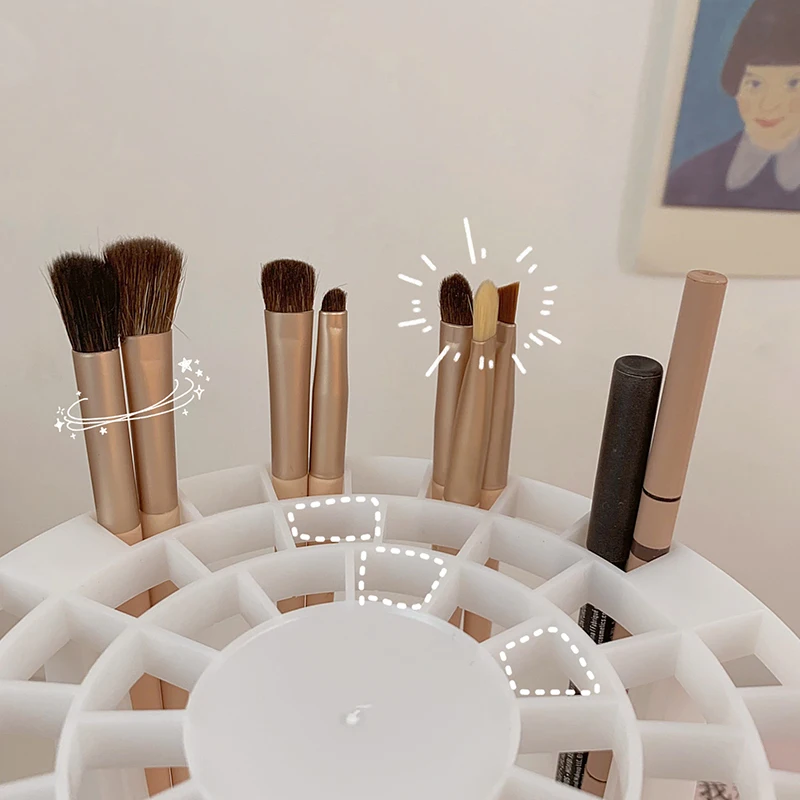 Multifunction Makeup Brushes Storage Large-Capacity Cosmetic Brush Holder Air-Dry Stand Rack Lightweight And Easy To Install