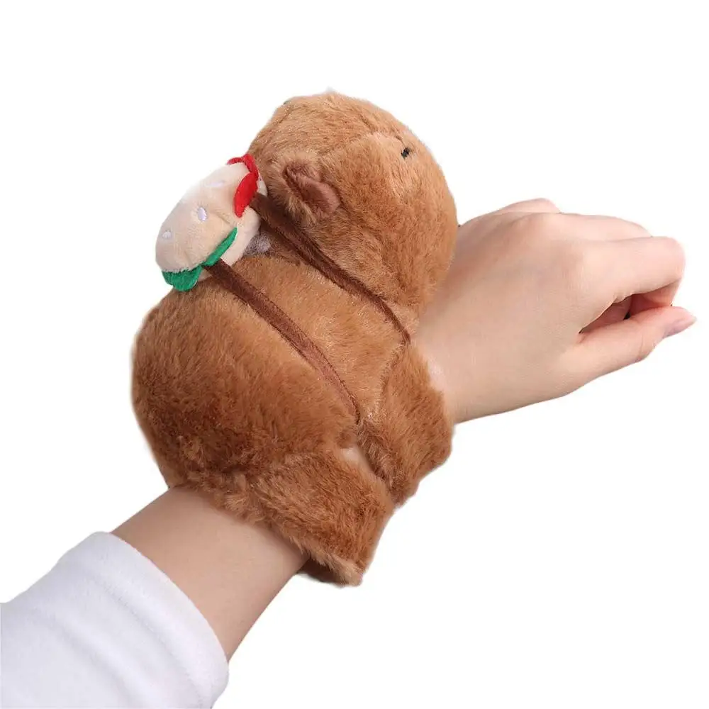 Capybara Knaagdier Slap Armband Serie Simulatie Polsstijl Pluche Pop Slap Armband Zacht Roze Capybara