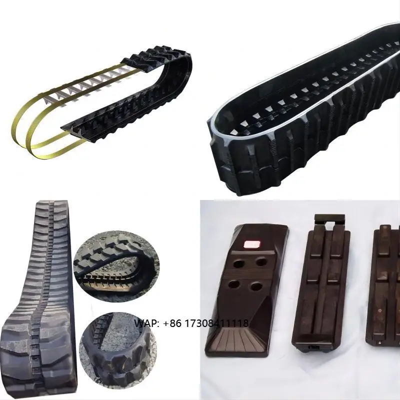 In Stock Good Price for Mini Digger Excavator Rubber Tracks 300mm,320mm Robot Rubber Tracked Pads