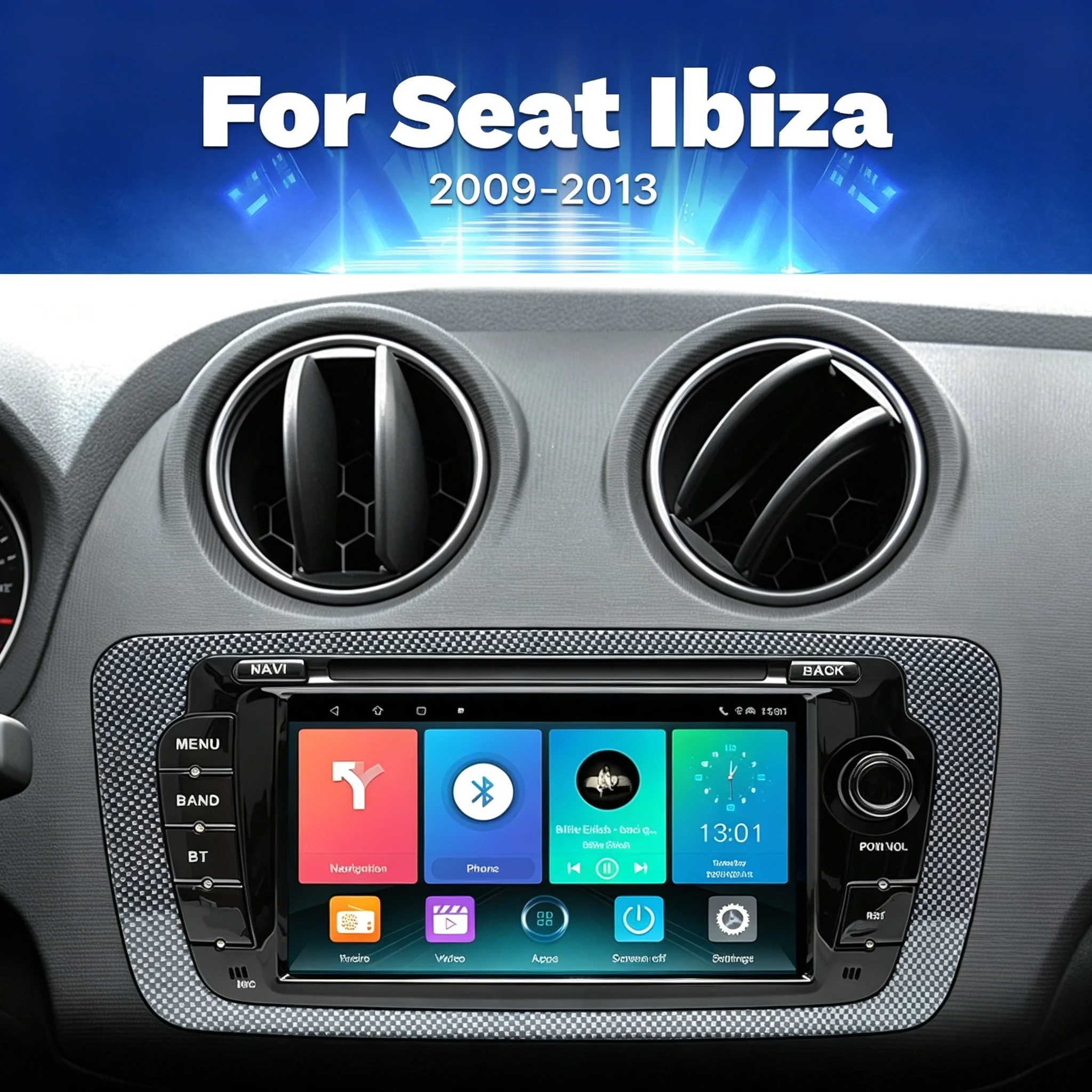 XONRICH Autoradio sans fil Carplay Android 14 pour Seat Ibiza 6J 2009-2013 GPS 4G WIFI Bluetooth DSP Navigation Multimédia