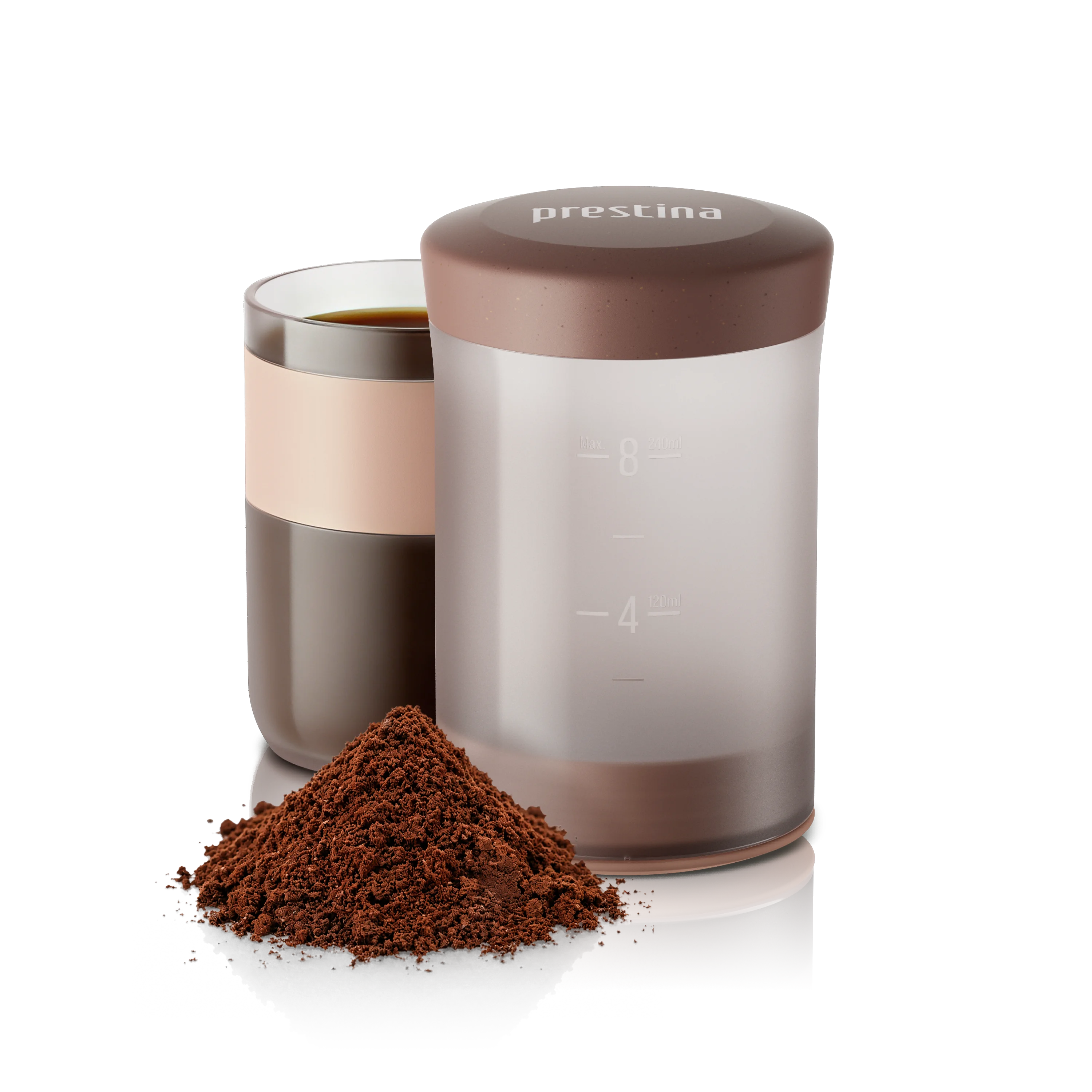 WACACO Prestina, All-in-1 draagbare French Press koffiezetapparaat, opvouwbare handmatige koffiebrander voor kamperen, wandelen & reizen, eenvoudig schoon te maken