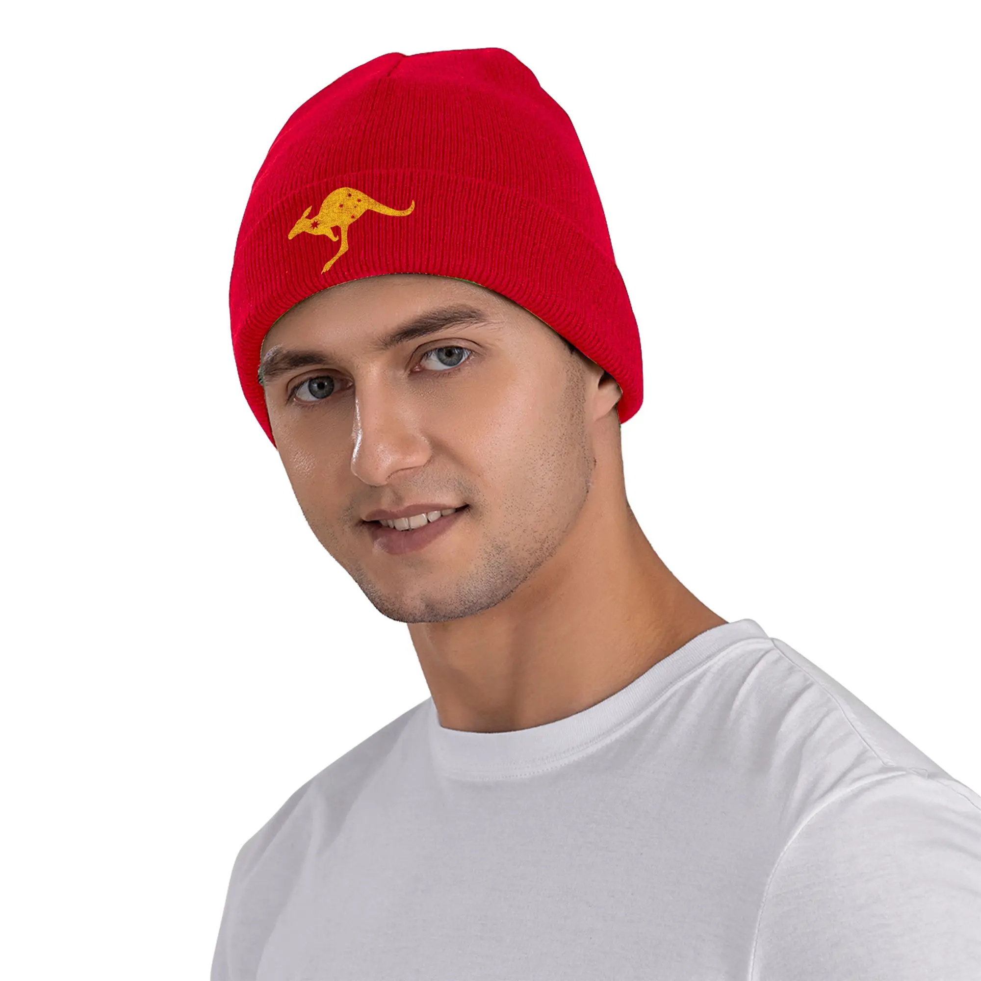 Australia Kangaroo Southern Cross Knitted Hat Beanie Autumn Winter Hat Warm Unisex Color Aussie Flag Caps Men Women Gift
