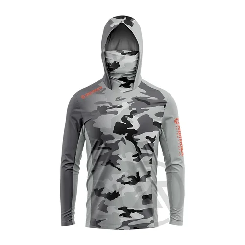 Imagen 2 del producto RIGHTTRACK-Sudadera con capucha y máscara de camuflaje UV UPF50, ropa deportiva transpirable para exteriores, caza, escalada, Camping y senderismo