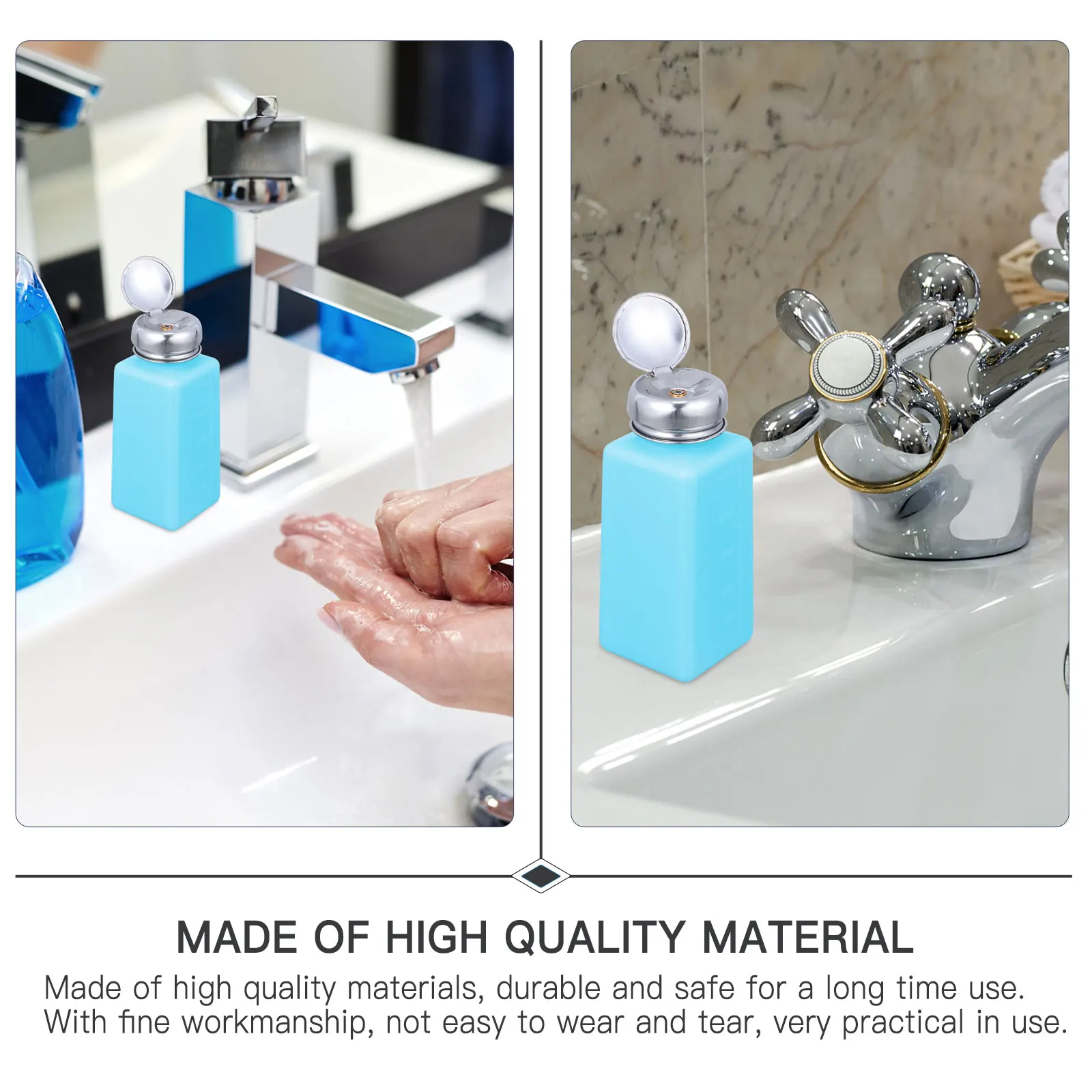 

Dispenser Push Alcohol Bottle Makeup Remover Liquid Down Blue Methanol Container