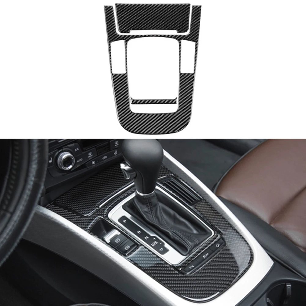 For Audi A4L A5 2009 2010 2011 2012 2013 2014 2015 2016/ Q5 2010 - 2018 Carbon Fiber Center Console Gear Shift Panel Cover Trim