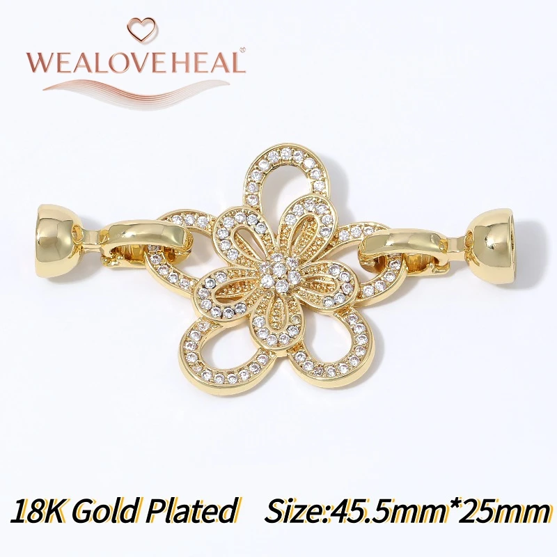 18K vergoldeter Messing-Blumenperlen-Verbinder, Mikro-Pavé-Zirkonia für DIY-Armband- und Halsketten-Schmuckherstellung. – Detail 19