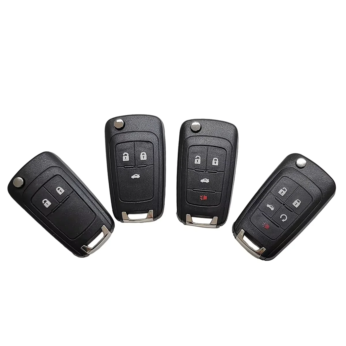 Flip Folding Remote Car Key Shell for Chevrolet Cruze Epica Lova Camaro Impala Compatible with HU100 Blade 2/3/4/5 Buttons