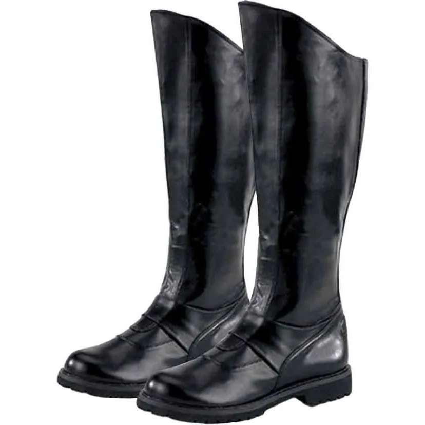 Halloween Retro Viking Pirate Medieval Boots Man Tall Boots High Knee Shoes PU Leather Knight Boots Cosplay Shoes Costume Props