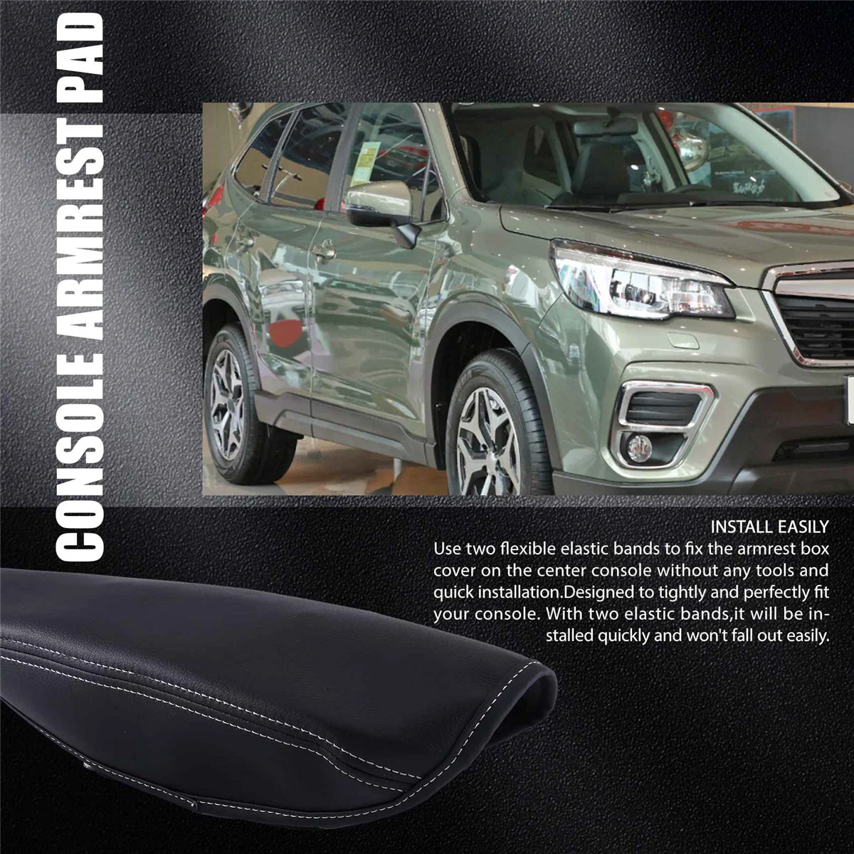 Car Center Console Armrest Cover Armrest Cushion Pad for Subaru Forester 2019 2020 2021 2022—L49A