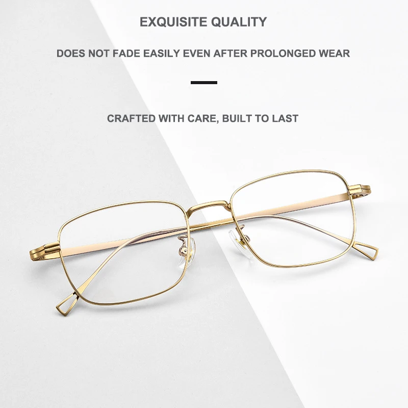 

New Luxury Gold-Rimmed Titanium Glasses Frames Men's Business Casual Eyeglasses Frames Women's Retro Fashion Spectacles