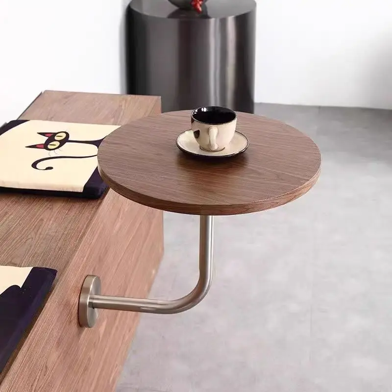 Wall-Mounted Cafe Table Round Side Table for Bakeries Coffee Shop Corner Desk Space-Saving Bar