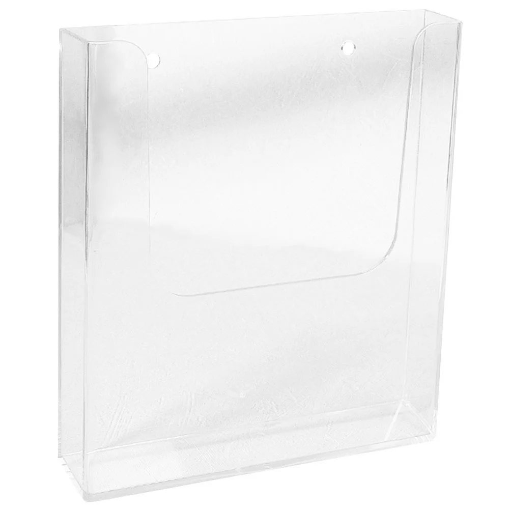 A5 Display Catalog Rack White Shelves Office File Stand Plastic Magazine Wall-mounted Holder Brochures Transparent