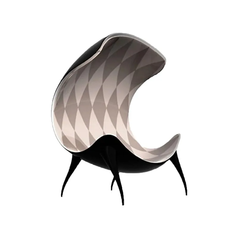 

Creative curved high-back FRP ballet chair, special-shaped printed high-footed casual sofa chair