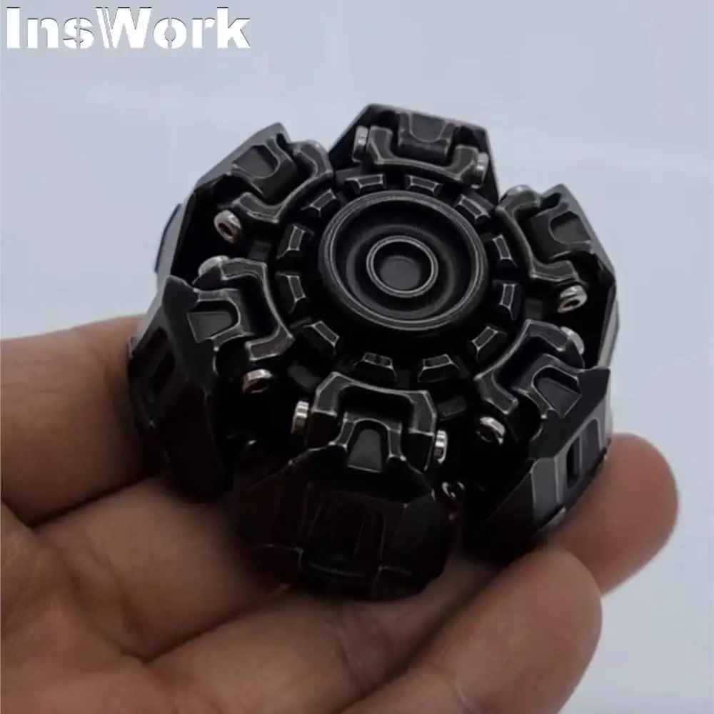 TMAX Aço Inoxidável Interrelacionado Fidget Spinner para Adultos, Desbloqueio Shell, Brinquedos Slider Magnéticos, Novo