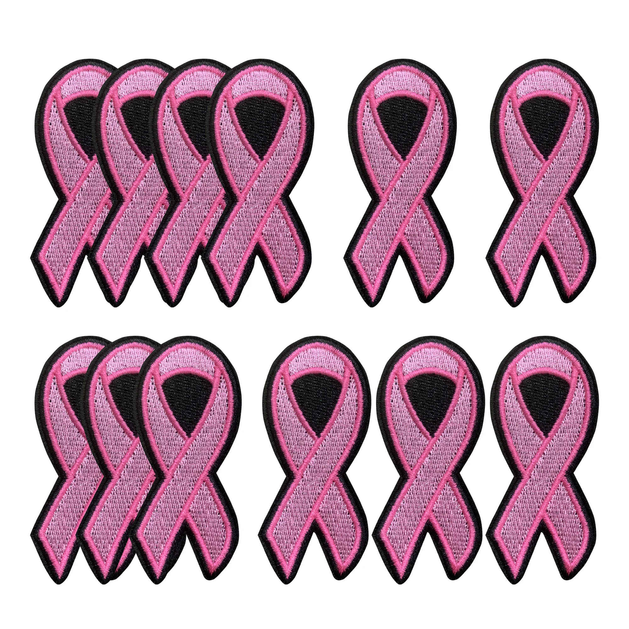 

Pink Ribbon Embroidery Patch, Iron on Ribbon Appliques, Full Embroidered Patch, 12Pcs