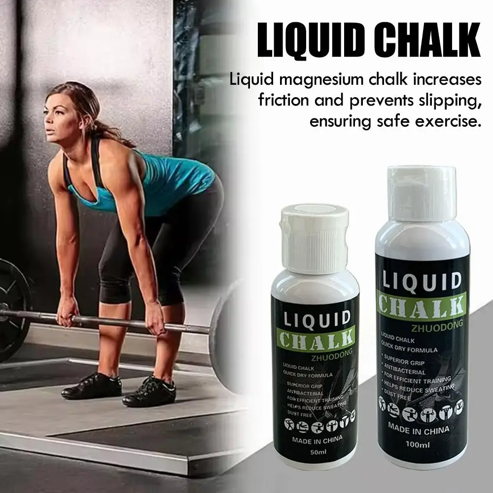Tiza líquida para levantamiento de pesas, gimnasio, agarre antideslizante, mejora el agarre líquido de carbonato de magnesio embotellado para entrenamiento de levantamiento de pesas