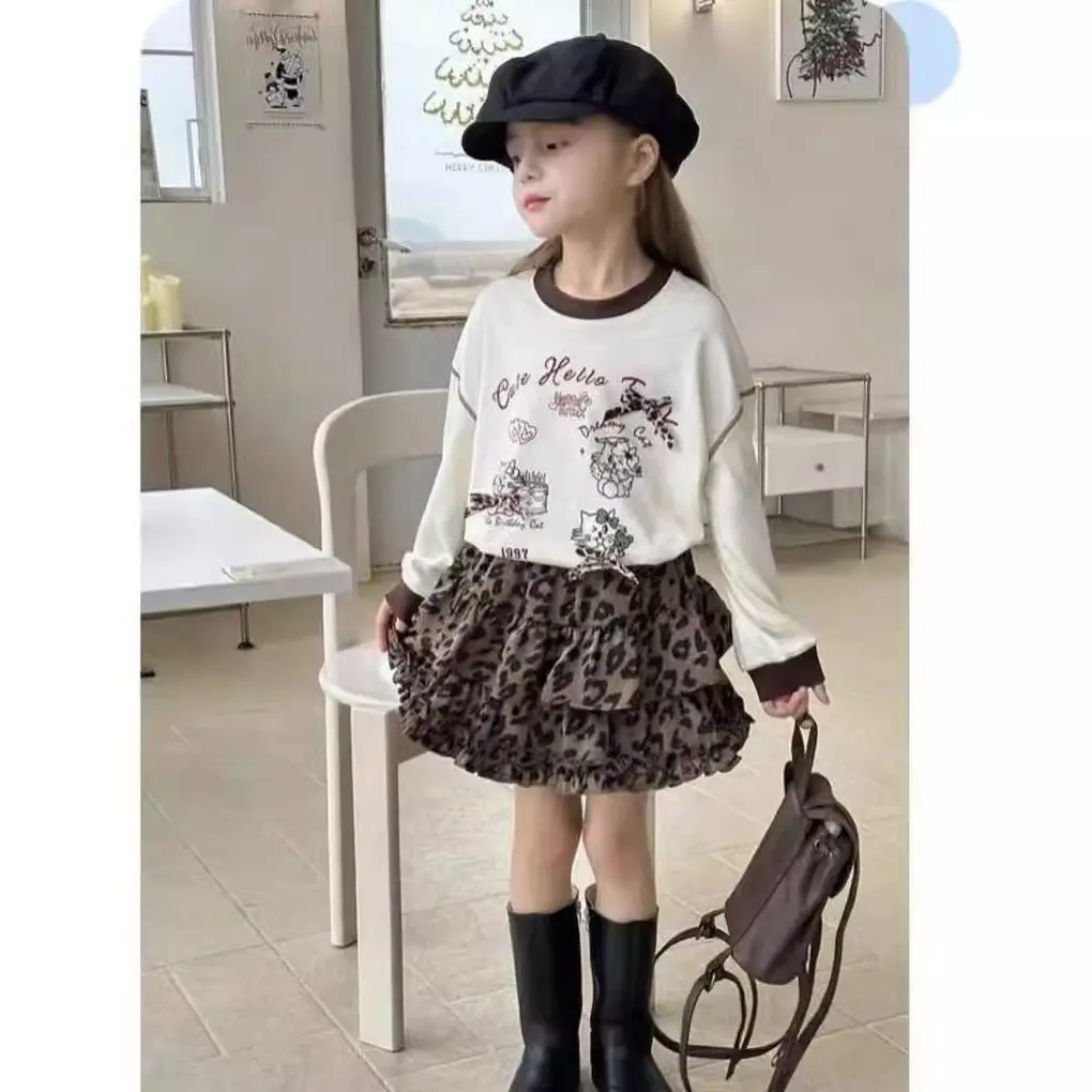 Kids Girls Leopard Printed Skirts 2025 New Fashion Children Casual Cake Skirts Teenage Girls Dance Clothing Korean Style - view 4