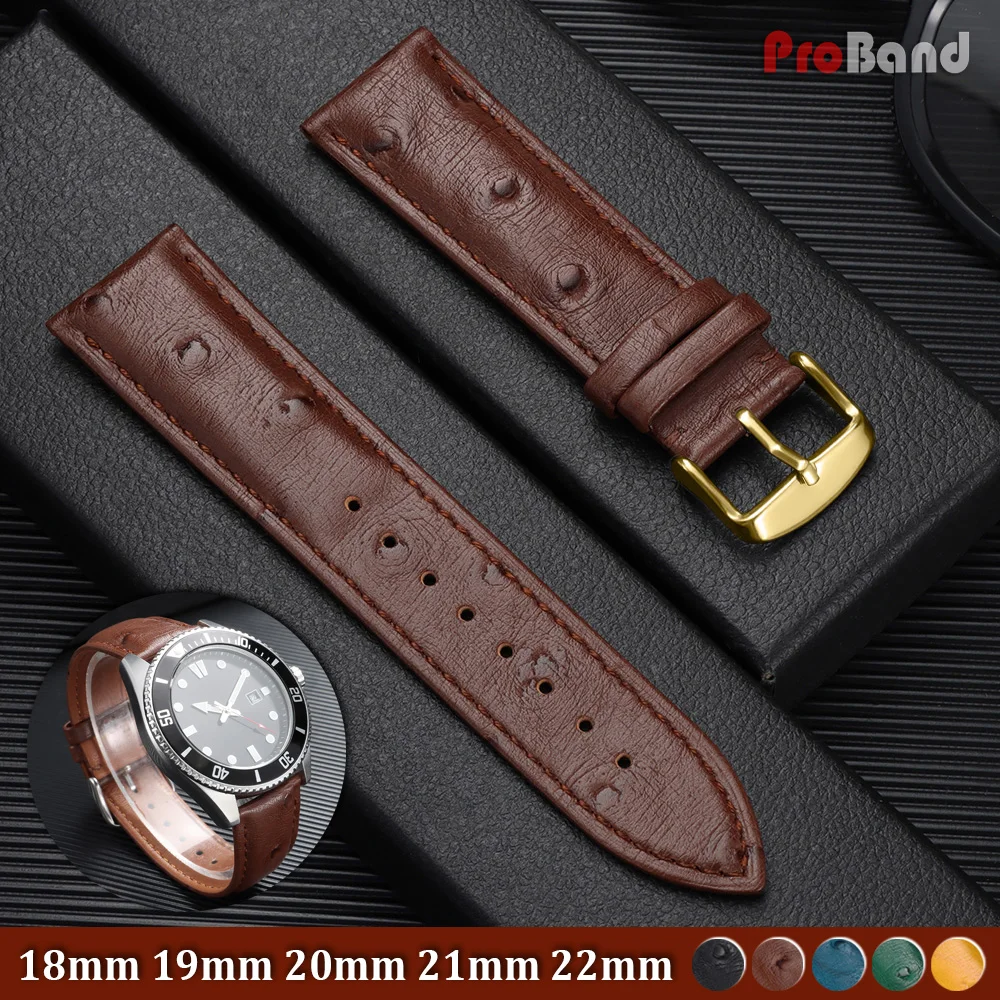 18/19/20/21/22mm Cowhide Genuine Leather Watch Strap Universal Gold Buckle Bracelet Men Women Watch Band for Tissot for Seiko