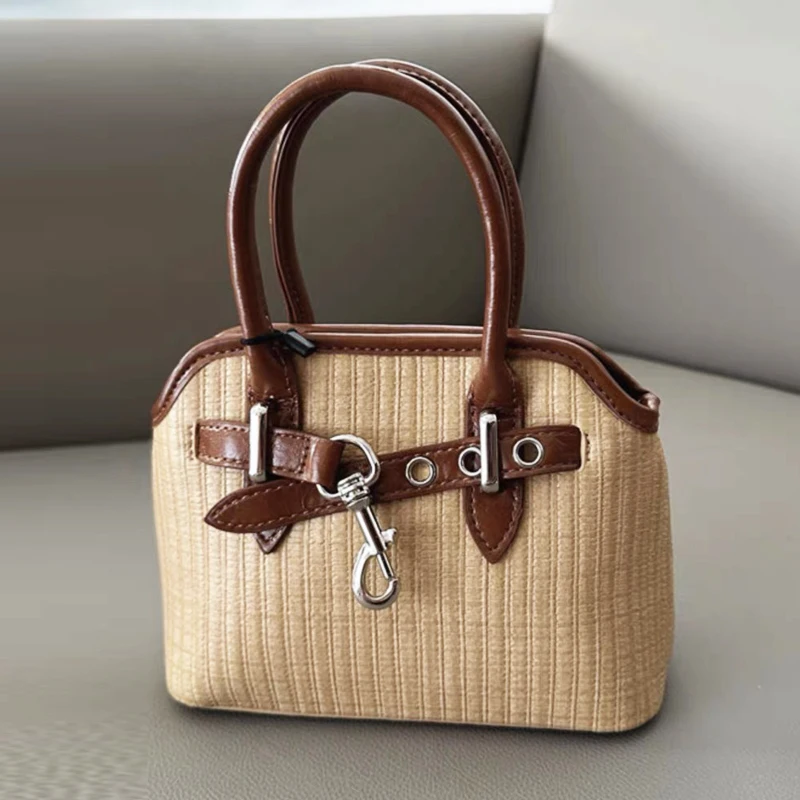 

Classic Mini Shell Bags For Women Luxury Designer Handbags And Purses 2025 New In PU Lock Belt Buckle Top Handle Wrist Shoulder