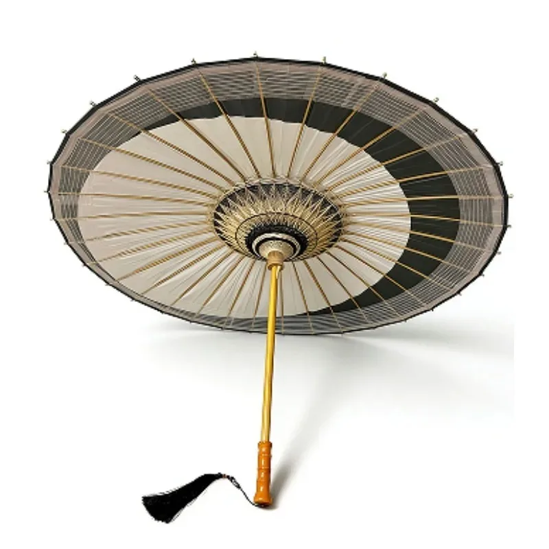 70cm Silk Fabric Tassel Oil Paper Umbrella, Chinese Style Classical Handheld Decorative Umbrella, Windproof Daily Ornament