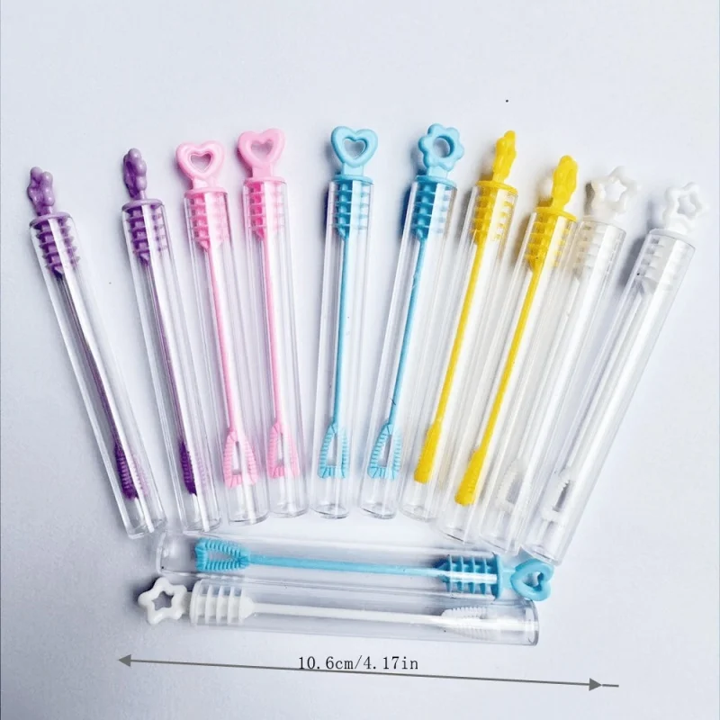 48개입 어린이 비눗방울 장난감 비눗물 여름 미니 컴팩트 휴대용 10CM 소형 시험관 비눗방울 막대와 비눗물 포함