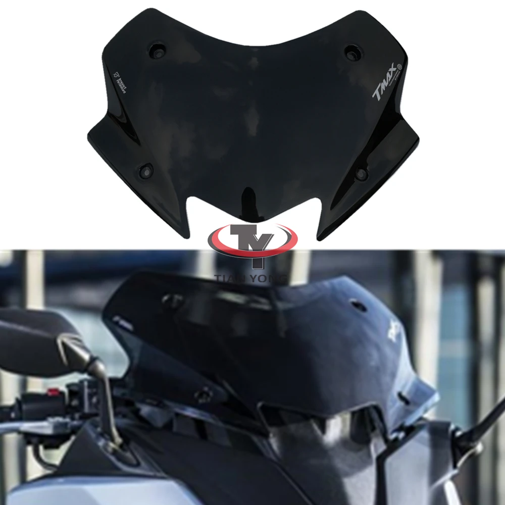 Black Bubble For Yamaha TMAX-530 TMAX 530 TMAX530 2017 2018 2019 Acrylic Wind Screen Motorcycle Windshield Windscreens