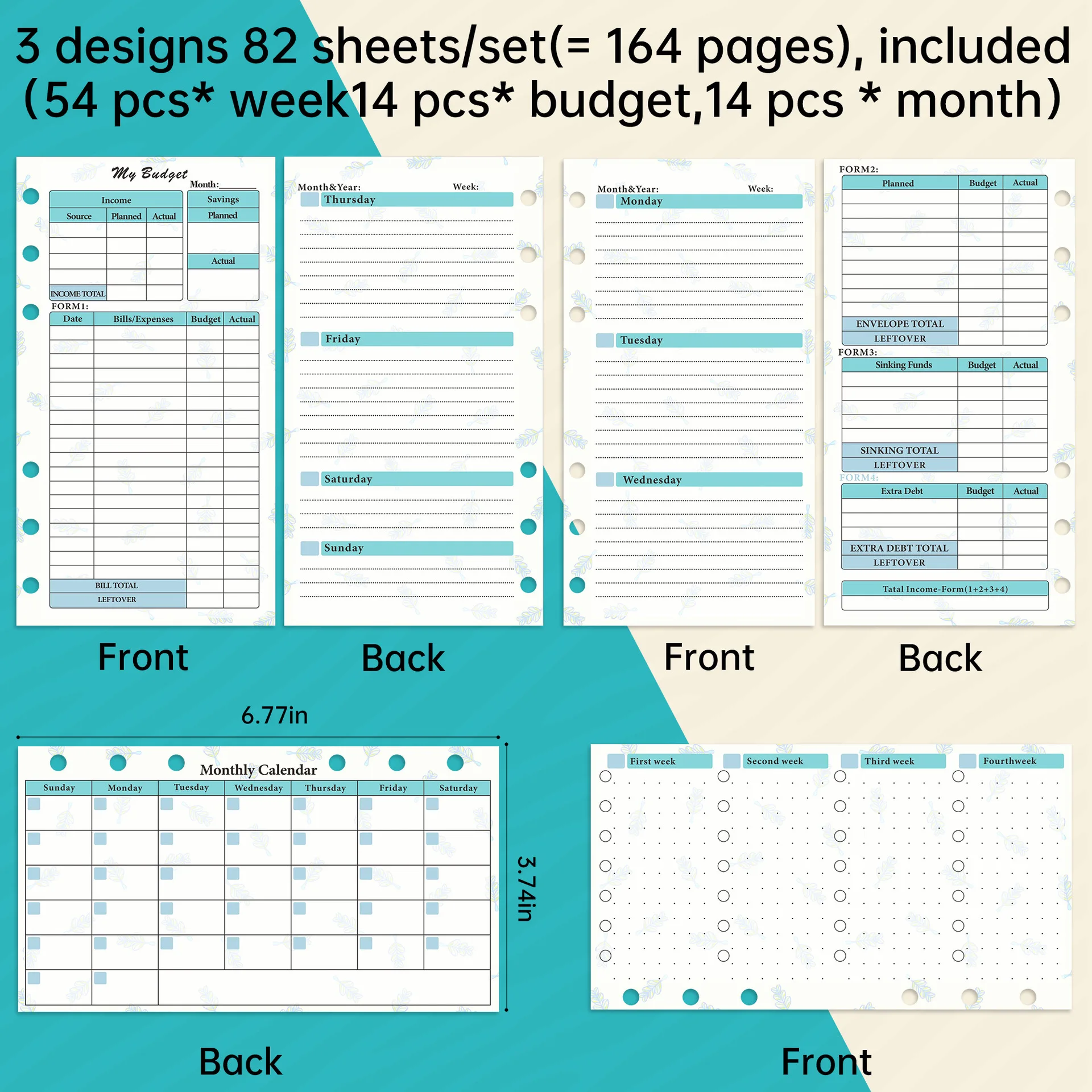 A6 Binder Planning Monthly Planning Manual Ledger