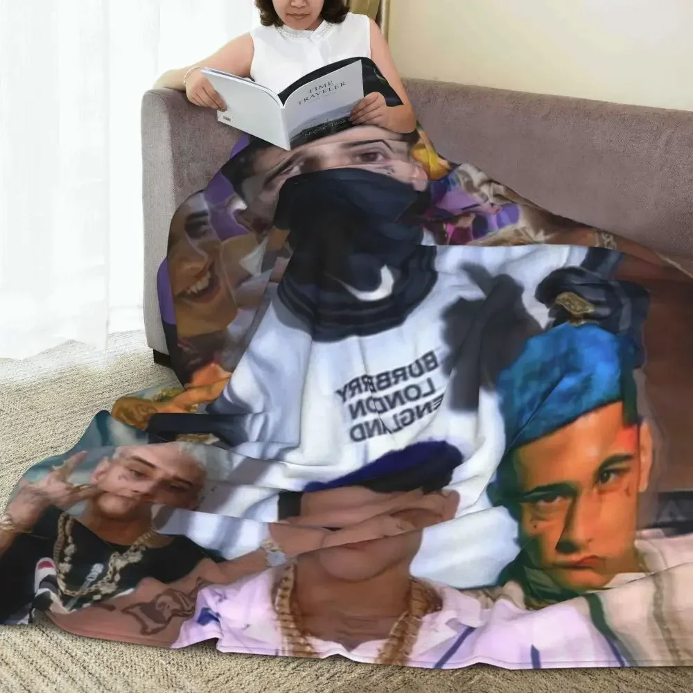 

Sidoka Super Soft Blanket Music Rapper Picnic Throw Blanket Spring Printed Custom DIY Flannel Bedspread Sofa Bed Cover