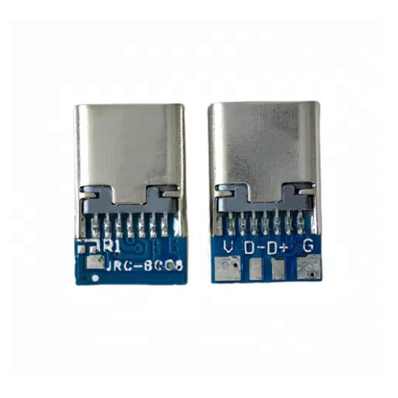 Conector USB 3,1 tipo C, adaptador de receptáculo de enchufe macho/hembra de 24 pines a Cable de soldadura y Cable de 24 pines,