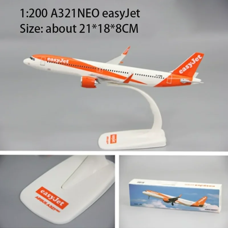 1:200 Scale A321NEO easyJet ABS Plastic Airplane Model Toys Aircraft Plane Model Toy Assembly Resin for Collection