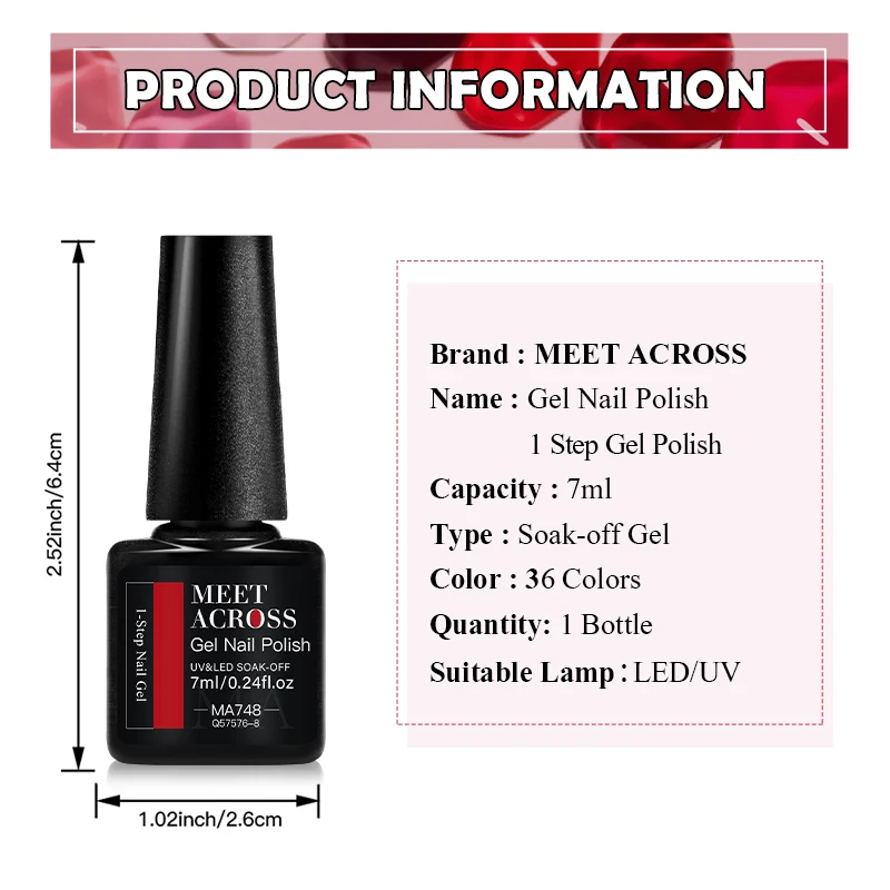 يجتمع عبر 7 مللي 1-Step جل البولندية لا حاجة قاعدة معطف فوقي 3 في 1 سهل التطبيق توفير الوقت UV LED مسمار الفن لوازم الورنيش صالون #6