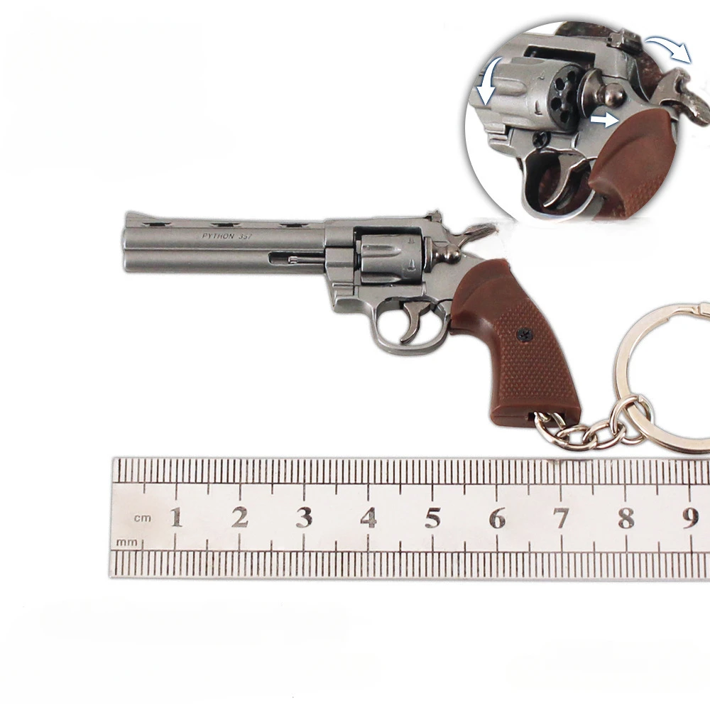 7cm arma chaveiro masculino berloque, soldeir mini liga de metal revólver pistola modelo, jóias masculinas chaveiro lembranças presente