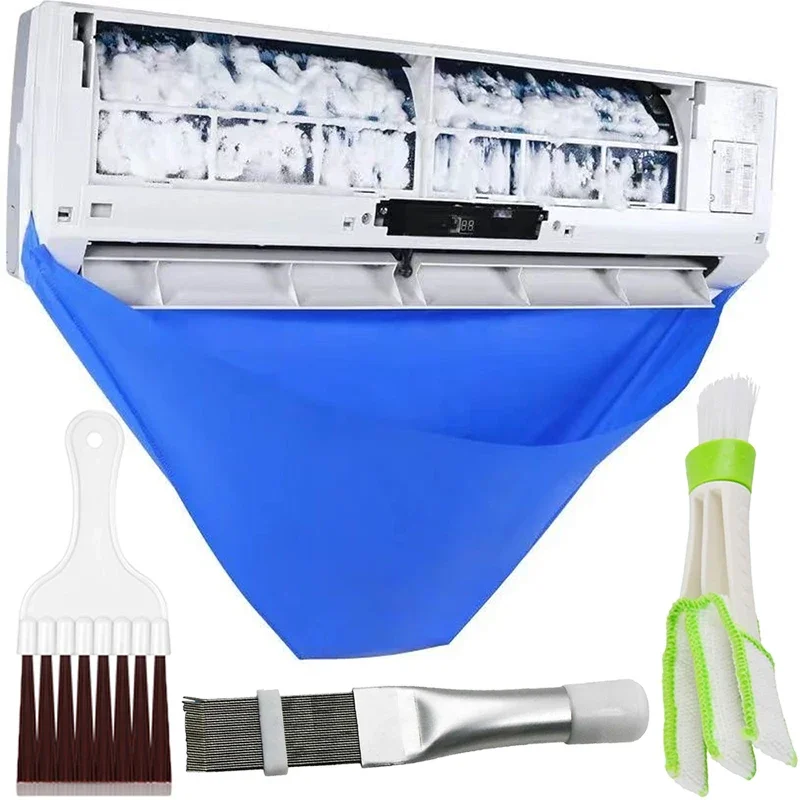 Air Conditioner Cleaning Cover Brushes Filter Net Waterproof Air Conditioner Cleaning Dust Protection Clean Cover Cleaning Tools