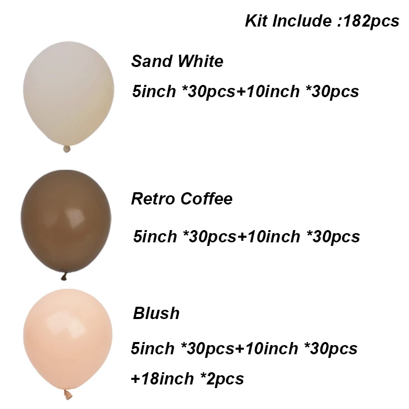 Cream Coffee Brown Beige Balloons Garland Arch Kit Baby Shower Boy Baptism Christening Kids Birthday Party Decoration Wedding