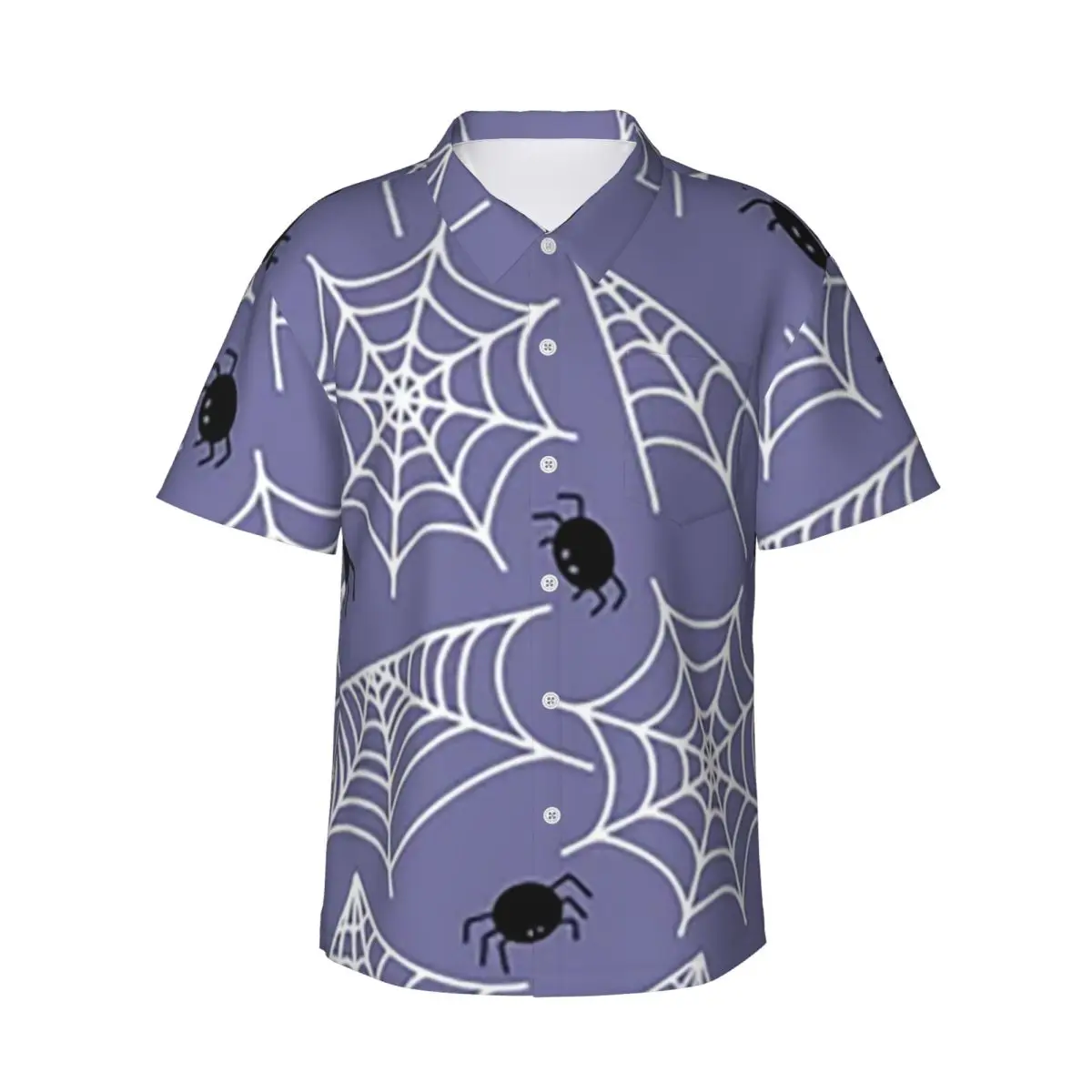 

Halloween Black Cat Spider Gothic Witch Men's Shirts Hawaiian Short Sleeve Shirt Fashion Button Tops for Summer Beach