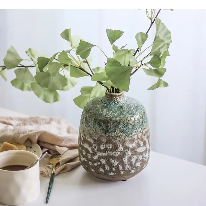 Chinese Ceramic Vase Stoneware Handmade Color Flower Arrangement Hydroponics Accessories Handicraft