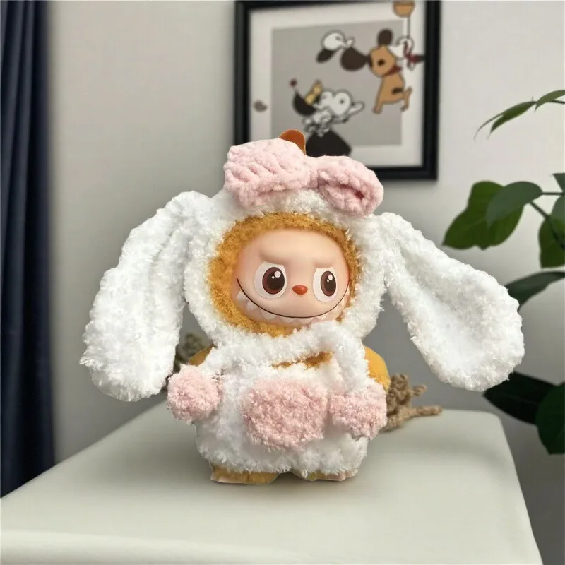 Vêtements de printemps rose pour Labubu 4.0, ensemble de costumes de lapin, bonhomme de neige et abeille, vêtements de poupée, accessoires floraux, vêtements cadeaux uniquement