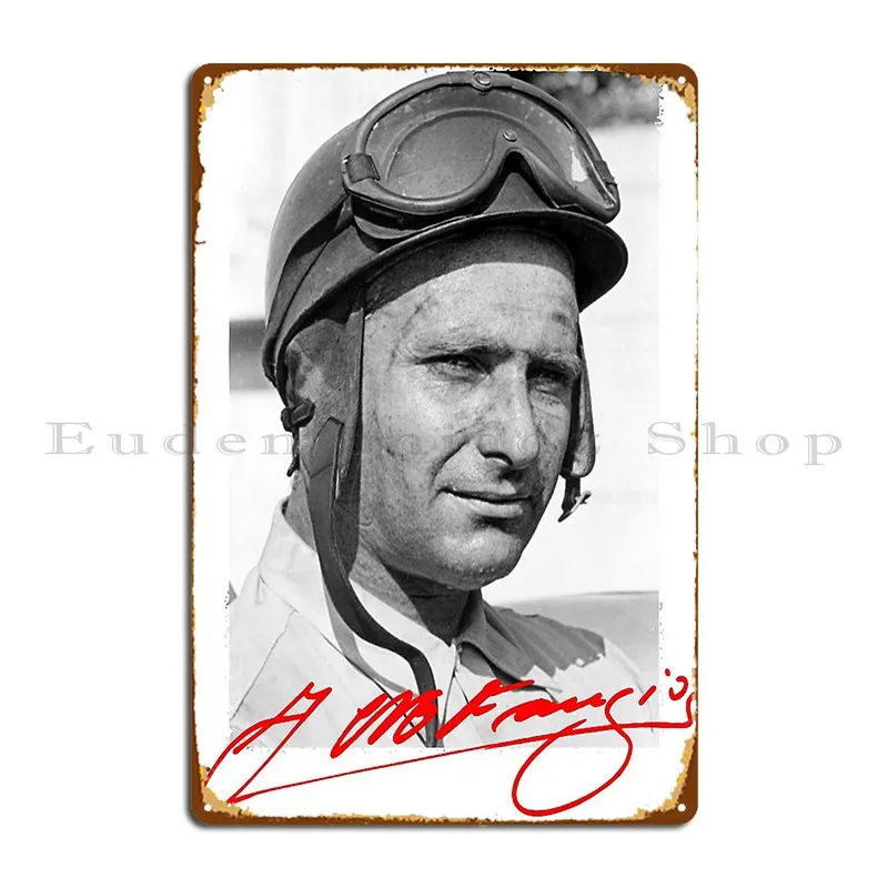 Juan Manuel Fangio Metal Plaque Designs Cinema Wall Wall Plaque Rusty Tin Sign Poster